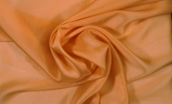 Тканина шифон шантунг однотонний помаранчевий Італія Stella Ricci                                                                                                                                                                                          - Фото