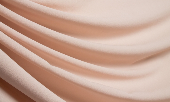 Тканина однотонний тонкий шовк пісочний Італія Stella Ricci                                                                                                                                                                                                - Фото