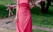 Тканина костюмна бавовна однотонна рожева Італія Stella Ricci                                                                                                                                                                                             