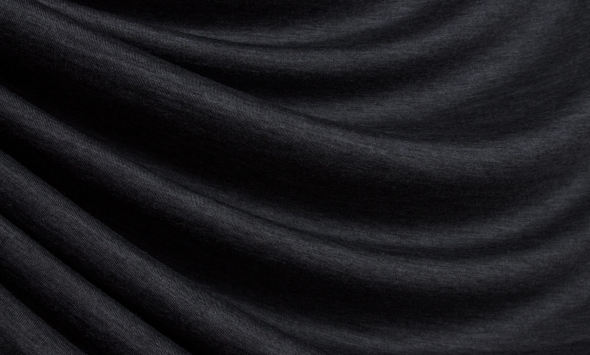 Плательный італійський трикотаж з волокон натуральної вовни темно-сірого кольору                                                                                                                                                                           - Фото