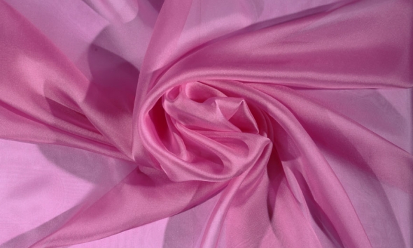 Тканина однотонний шовк рожевий Італія Stella Ricci                                                                                                                                                                                                        - Фото