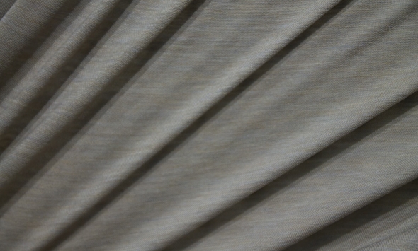 Тканина полотно для пошиття одягу бежево-сірий тонкий трикотаж (шерсть) з рельєфною поверхнею                                                                                                                                                              - Фото