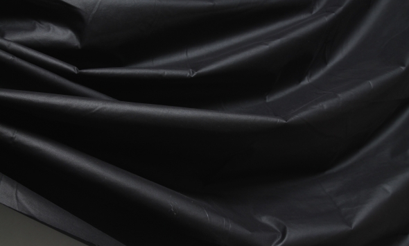 Тканина плащівка однотонна чорна Італія Stella Ricci                                                                                                                                                                                                       - Фото