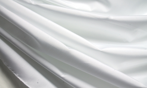 Тканина сорочкова італійська бавовна однотонна білого кольору Stella Ricci                                                                                                                                                                                 - Фото