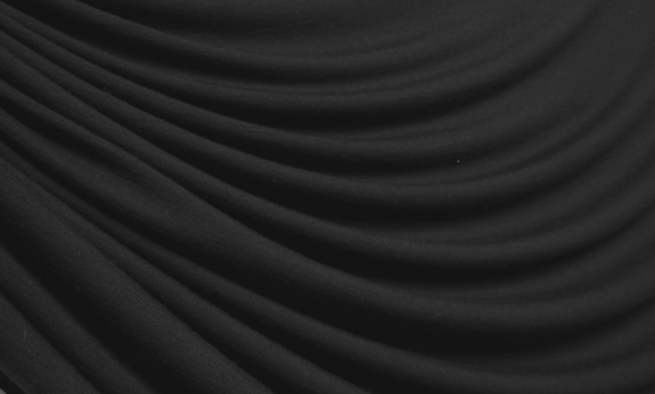 Тканина для пошиву одягу костюмно-плательні однотонний тонкий трикотаж чорного кольору                                                                                                                                                                     - Фото