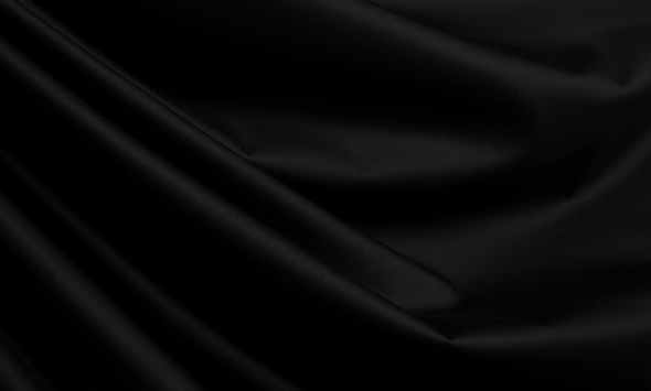 Тканина бавовна сорочкова однотонна чорна 250 г/м?  Італія Stella Ricci                                                                                                                                                                                    - Фото