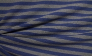 Тканина в'язаний трикотаж костюмно-плательні шерсть Італія Stella Ricci в синьо-сірі смуги                                                                                                                                                                