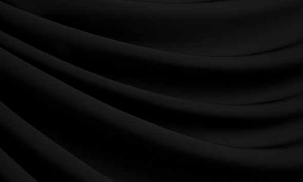 Тканина однотонний шовк чорного кольору Італія Stella Ricci                                                                                                                                                                                                - Фото