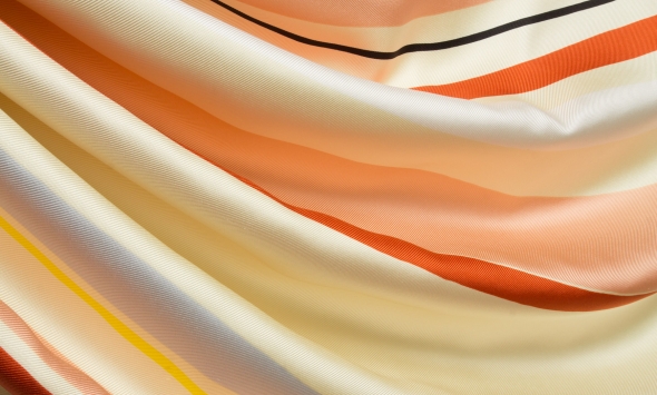 Тканина шовк твіл принтований смужка Італія Stella Ricci                                                                                                                                                                                                   - Фото