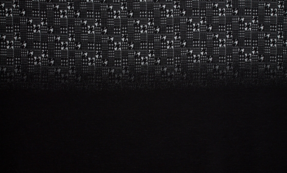 Тканина італійський трикотаж з вовни, віскози в чорно-білому кольорі з картатим принтом                                                                                                                                                                    - Фото