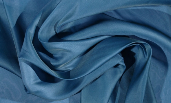 Тканина однотонна органза блакитний Італія Stella Ricci                                                                                                                                                                                                    - Фото