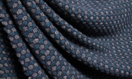 Тканина в'язаний трикотаж плательного призначення з красивим візерунком у сірих і синіх відтінках Італія Stella Ricci                                                                                                                                     