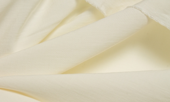 Тканина костюмна бамбук з льоном однотонна біла 330 г/м? Італія Stella Ricci                                                                                                                                                                               - Фото