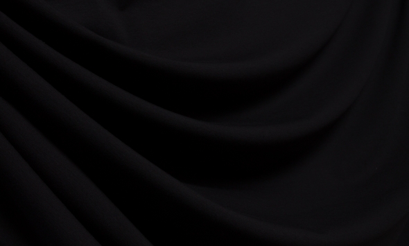 Тканина трикотаж футболковий однотонний чорний 240 г/м? Італія Stella Ricci                                                                                                                                                                                - Фото