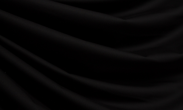 Тканина костюмна бавовна  однотонна чорна 350 г/м? Італія Stella Ricci                                                                                                                                                                                     - Фото
