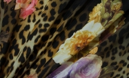 Тканина шовк леопард квіти натуральний принтований Італія Stella Ricci                                                                                                                                                                                    