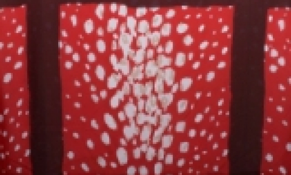 Тканина шовк  віскозний принт абстракція Італія Stella Ricci                                                                                                                                                                                               - Фото