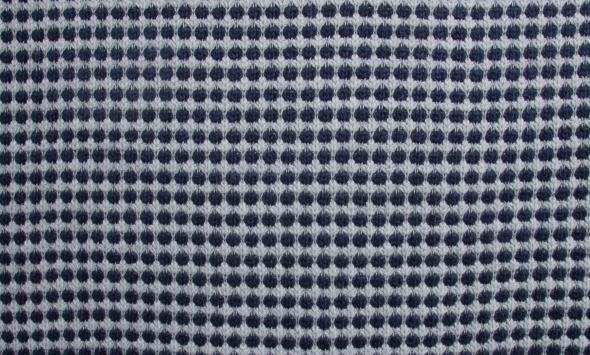 Тканина в'язаний трикотаж плательного призначення сірого кольору в синій горох Італія Stella Ricci                                                                                                                                                         - Фото