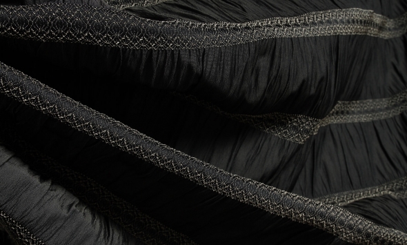 Тканина жаккард платтяний кольору хакі Stella Ricci                                                                                                                                                                                                        - Фото