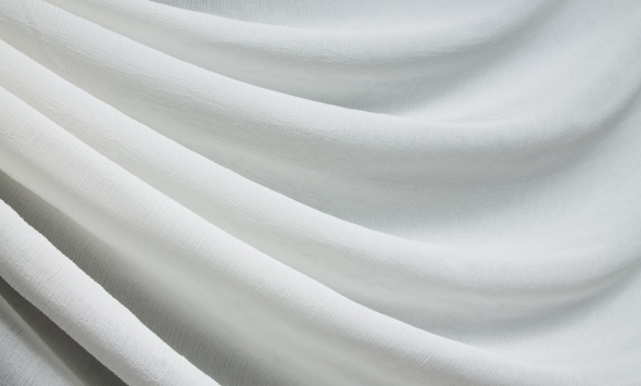 Тканина шифон креповий креш однотонний білий Італія Stella Ricci                                                                                                                                                                                           - Фото