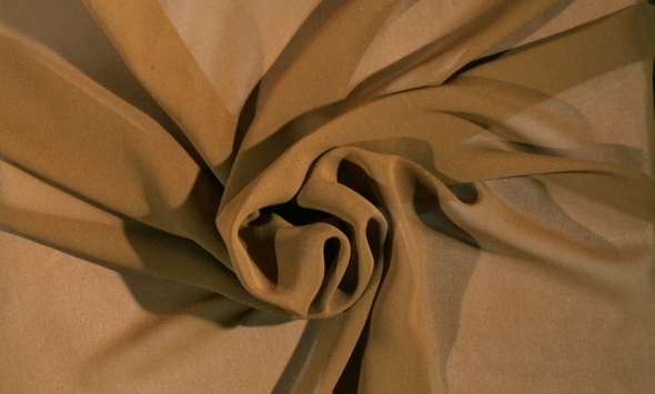 Тканина шифон креп однотонний коричневий Італія Stella Ricci                                                                                                                                                                                               - Фото