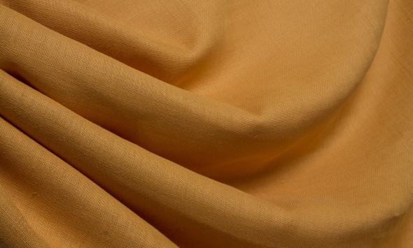 Тканина льон костюмний однотонний гірчичний 320г/м? Італія Stella Ricci                                                                                                                                                                                    - Фото
