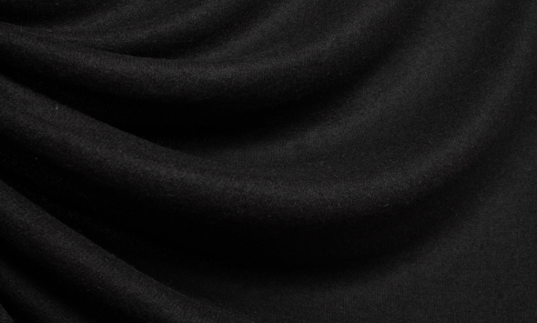 Тканина в'язаний шерстяний трикотаж для пошиття теплих суконь і костюмів Італія Stella Ricci чорний                                                                                                                                                        - Фото