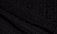 Тканина структурний вовняний трикотаж італійська для пошиття одягу чорного кольору                                                                                                                                                                        