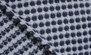 Тканина в'язаний трикотаж плательного призначення сірого кольору в синій горох Італія Stella Ricci                                                                                                                                                        