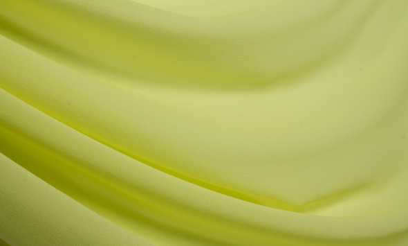 Тканина шифон шовковий однотонний жовтий Італія Stella Ricci                                                                                                                                                                                               - Фото