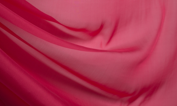 Тканина шифон шовковий однотонний рожевий Італія Stella Ricci                                                                                                                                                                                              - Фото