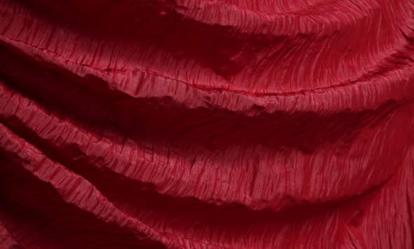 Тканина однотонний шовк креш темно-червоного кольору Італія Stella Ricci                                                                                                                                                                                   - Фото