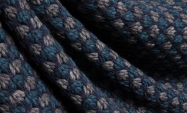 Тканина в'язаний трикотаж плательного призначення з красивим візерунком у сірих і синіх відтінках Італія Stella Ricci                                                                                                                                     