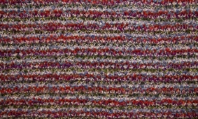 купить Тканина букле м'яка хвиляста Італія Stella Ricci з кольоровим плетінням                                                                                                                                                                                   