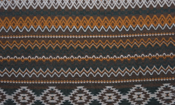 Тканина для пошиву одягу в'язаний трикотаж Італія Stella Ricci коричневий з орнаментом                                                                                                                                                                     - Фото