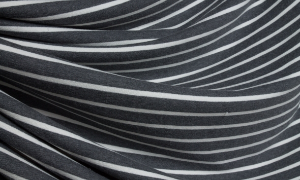 Тканина трикотаж тринитка принт смужка сірий Італія Stella Ricci                                                                                                                                                                                           - Фото