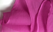 Тканина шифон креш однотонний рожевий Італія Stella Ricci                                                                                                                                                                                                 