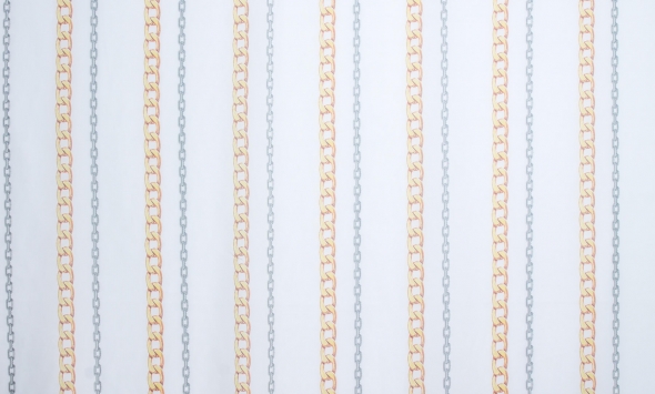 Тканина шифон креп принтований ланцюги Італія Stella Ricci                                                                                                                                                                                                 - Фото
