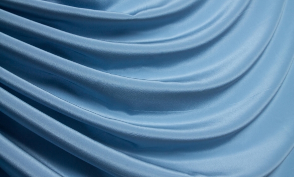 Тканина однотонний шовк блакитного кольору Італія Stella Ricci                                                                                                                                                                                             - Фото