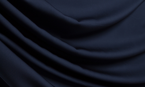 Тканина однотонний шовк синій Італія Stella Ricci                                                                                                                                                                                                          - Фото