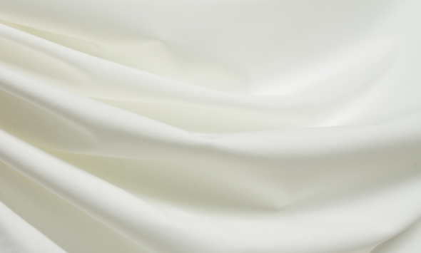 Тканина костюмна бавовна з нейлоном однотонна біла 330 г/м? Італія Stella Ricci                                                                                                                                                                            - Фото