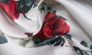 Тканина шовк натуральний щільний принт квіти Італія Stella Ricci                                                                                                                                                                                          